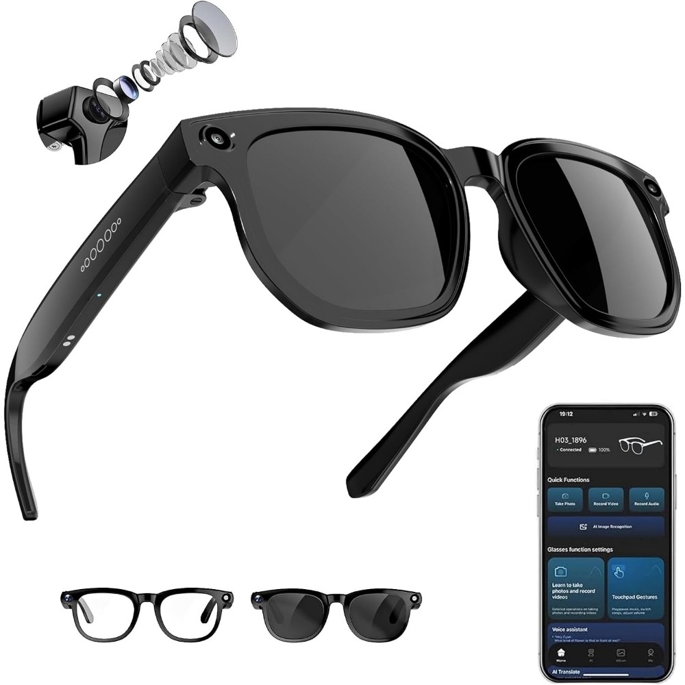Smart Glasses with 8MP Camera, - Smart Glasses Lens avaliação e preço
