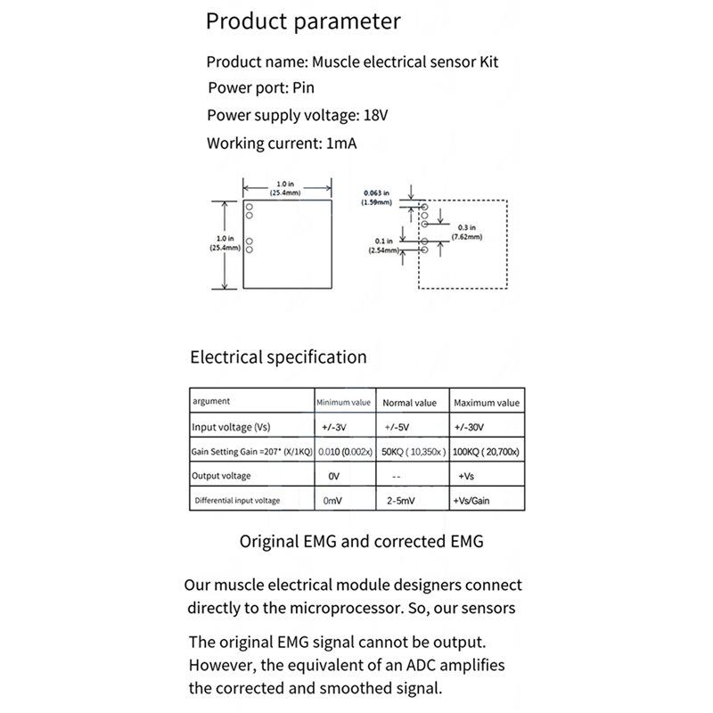 A52T 5X Muscle Electrical Sens - Muscle Sensor Emg avaliação e preço