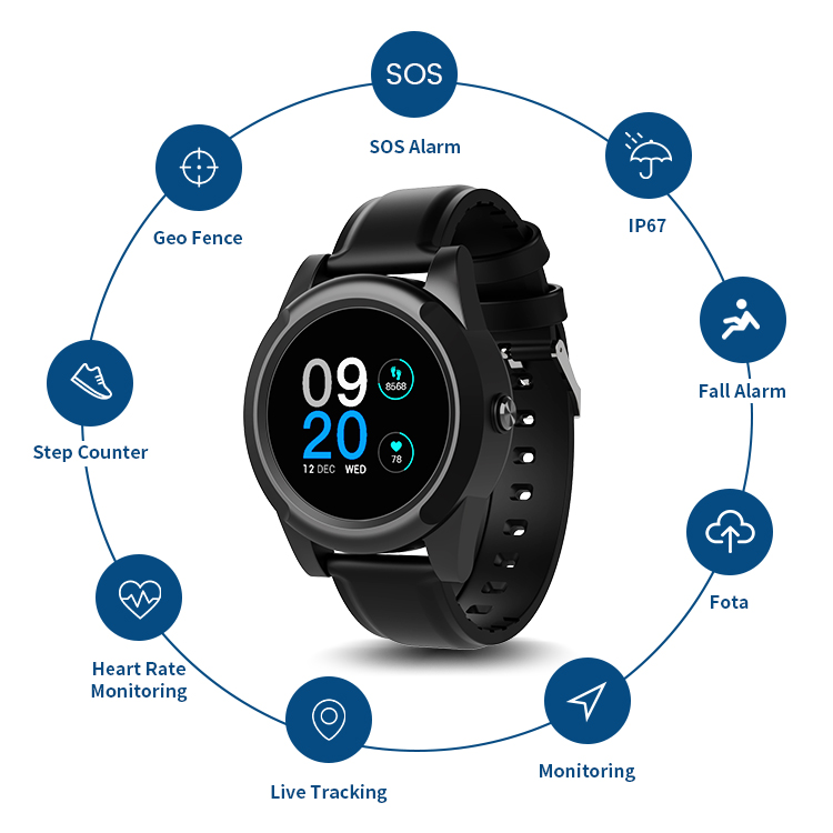 Senior GPS Tracking Smart Watc - Fall Detection Watch avaliação e preço