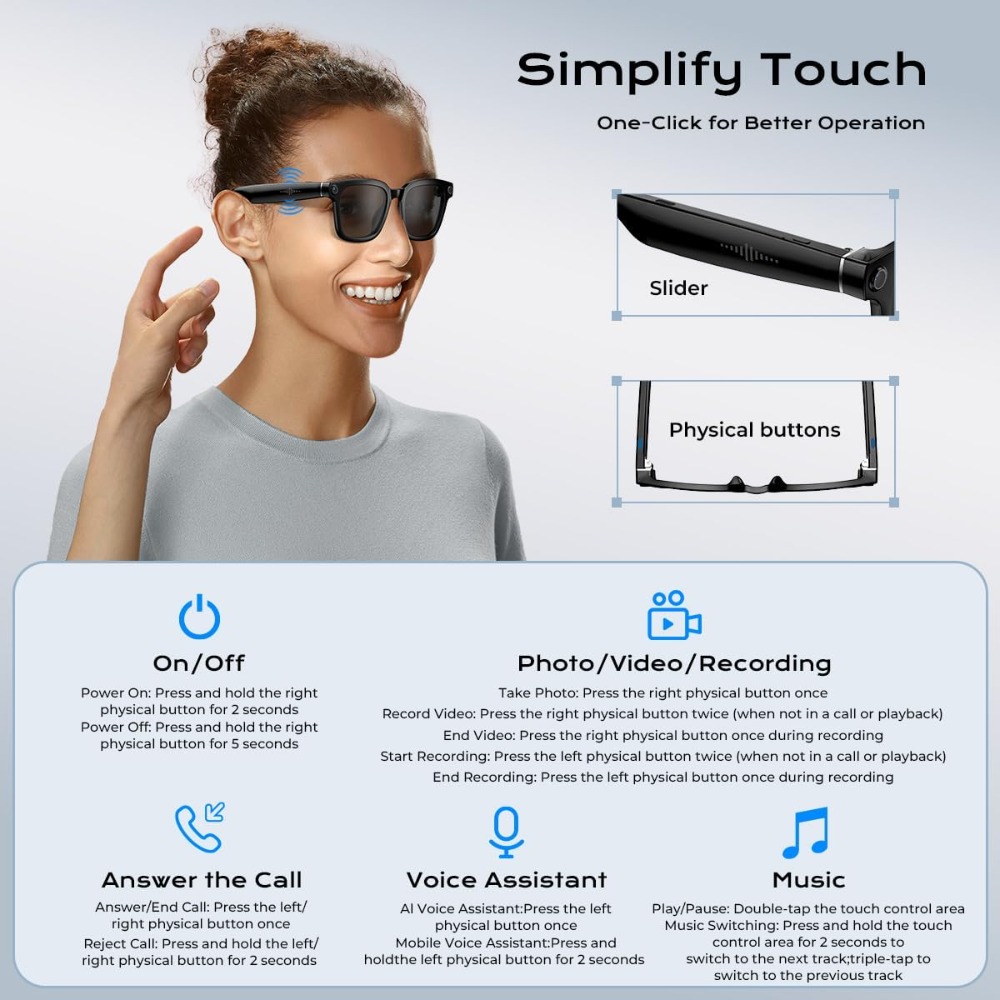 Smart HD Camera Glasses with V - Smart Glasses Lens avaliação e preço