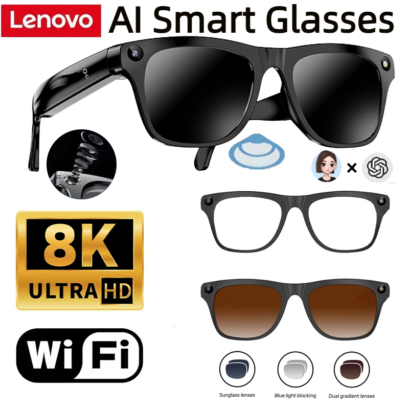 Lenovo 32G Memory 800W 4K Came - Smart Glasses Lens avaliação e preço