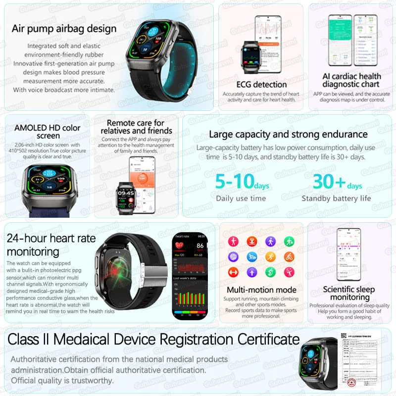 True Blood Pressure Smart Watc - Fall Detection Watch avaliação e preço