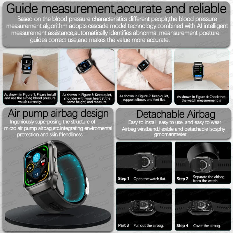 2026New Air Pump Airbag True B - Fall Detection Watch avaliação e preço